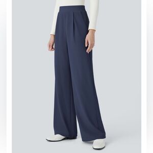 Halara Navy Blue Wide-Leg Waffle Pants New with Tags